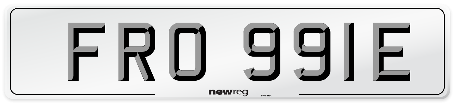 FRO 991E Number Plate from New Reg